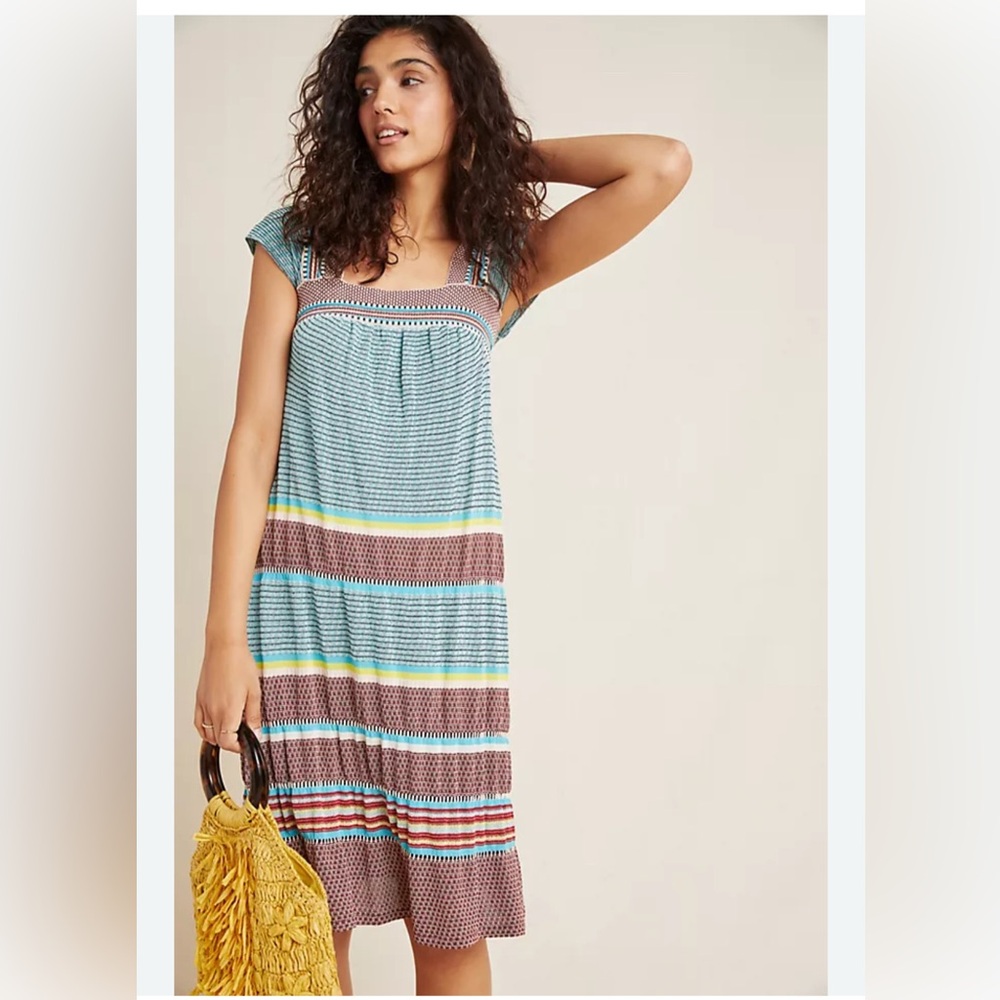 ALDO MARTINS Striped Multicolor Knit Tunic Dress